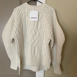 ENFOLD Ivory Cable knit Sweater Size 6
